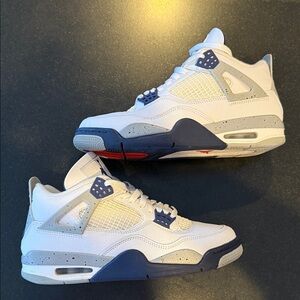 Jordan Flight White and Navy Sneakers, Men’s 8.5